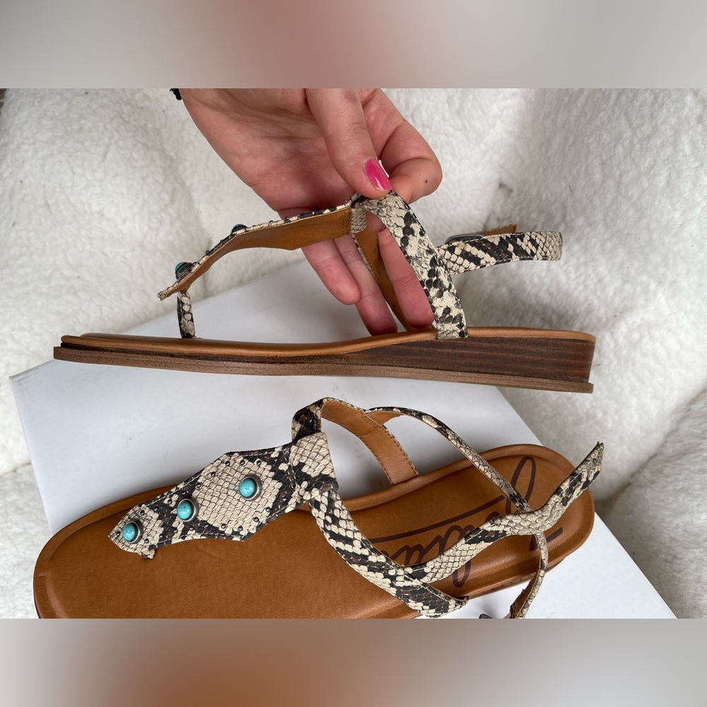 Zodiac Women's Snakeskin Sandals Brown Black Size 9 - Picture 4 of 8
